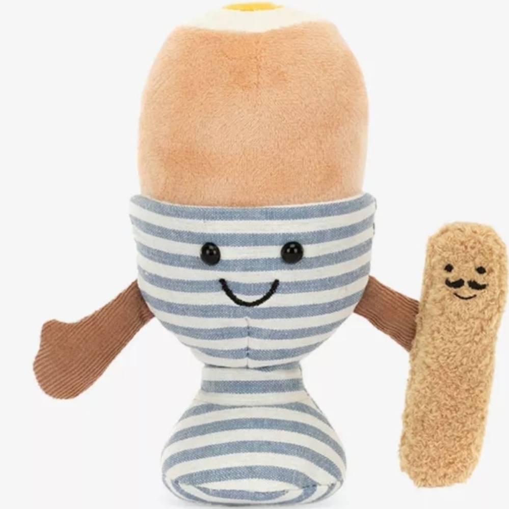 JELLYCAT Amuseables Eggetha Egg and Lance Soldier Soft and Plush NWT